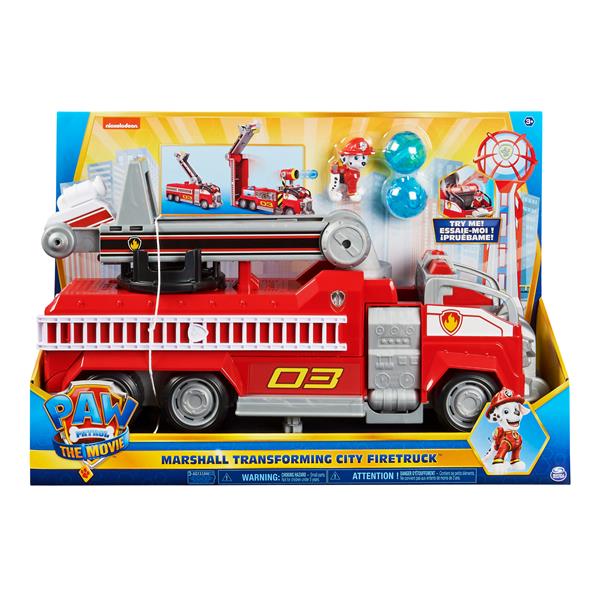 PAW Patrol, camion dei pompieri trasformabile di Marshall da PAW PATROL IL  FILM con scala allungabile, luci e suoni e personaggio da collezione,  giocattoli per bambini dai 3 anni in su - Pixmart®