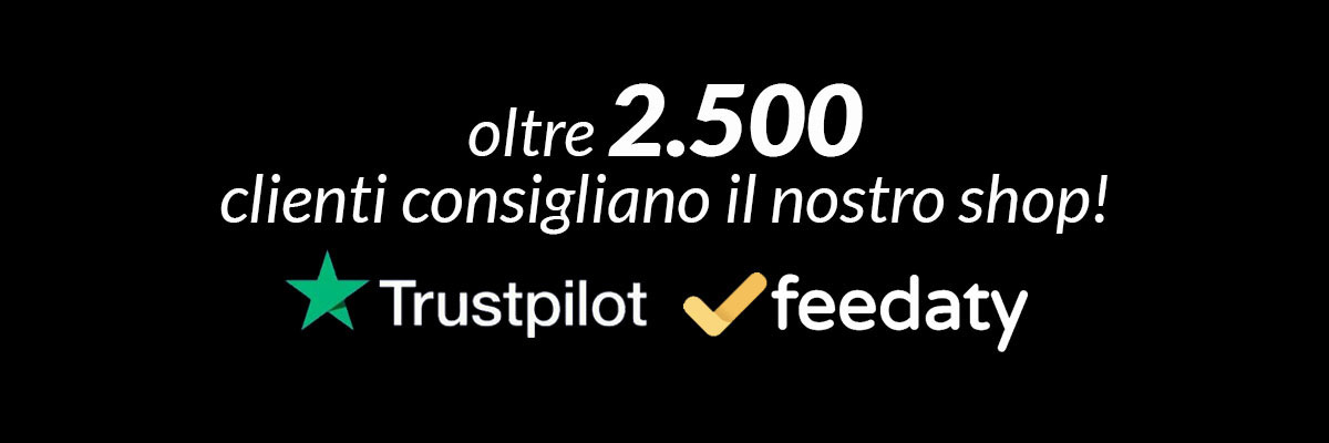 oltre 2500 clienti consigliano il nostro shop